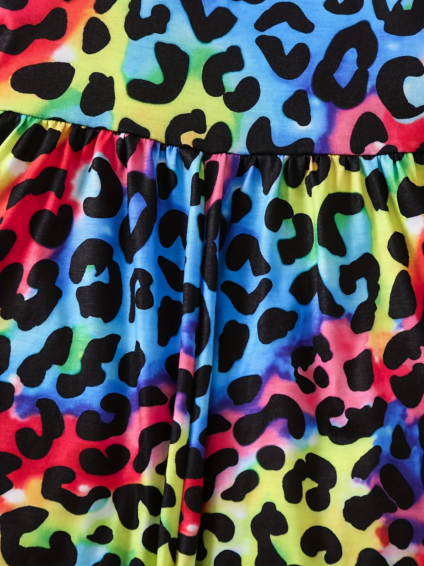 Girls Leopard Print Long Jumpsuit