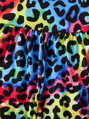 Girls Leopard Print Long Jumpsuit