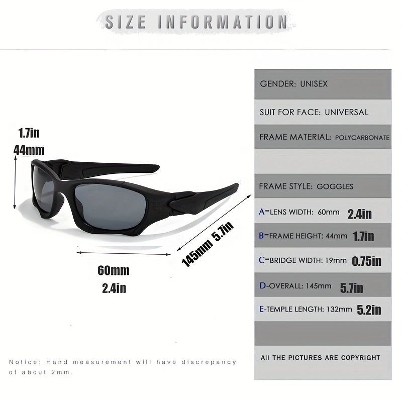 Wrap Around Sports Sunglasses UV400 Anti Glare Driving Cycling Fishing Glasses