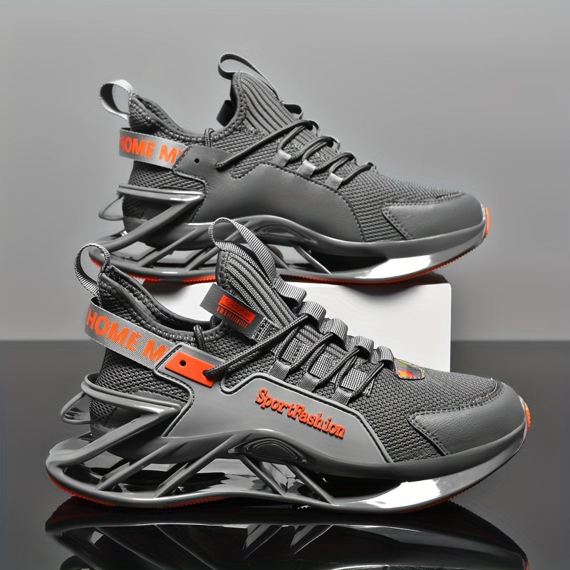 Men's Letter Print Mesh Blade Sneakers Outdoor Running Shoes