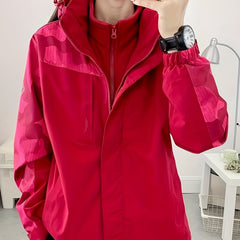 3 in 1 Solid Punch Jacket Casual Waterproof Windproof Jacket