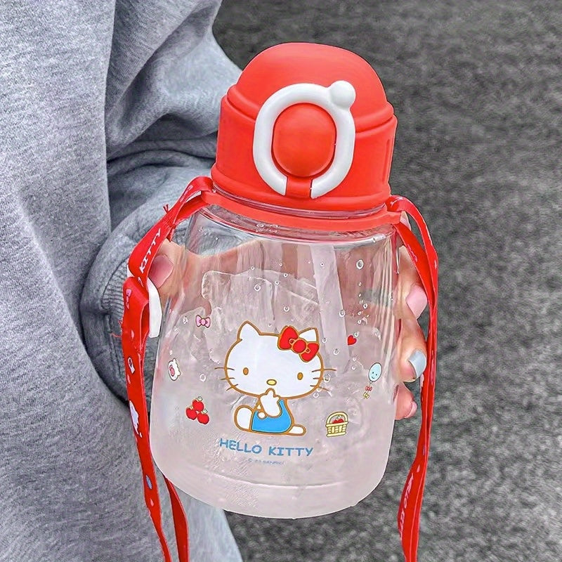 Hellokitty Summer Children's Water Cup With Straw Strap