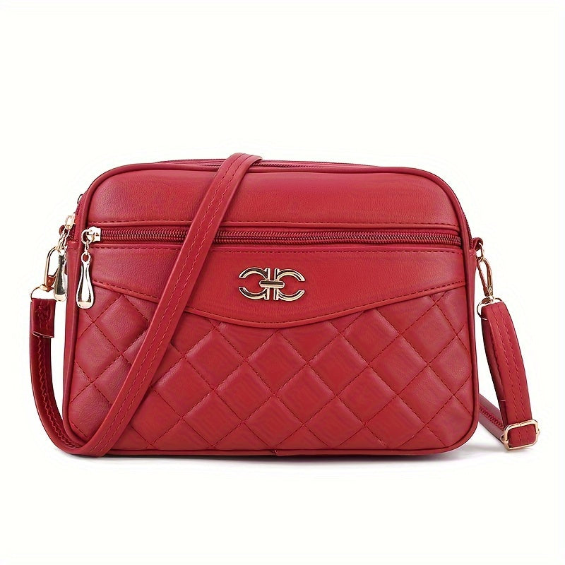 Quilted Crossbody Shoulder Bag Women Adjustable Strap Handbag