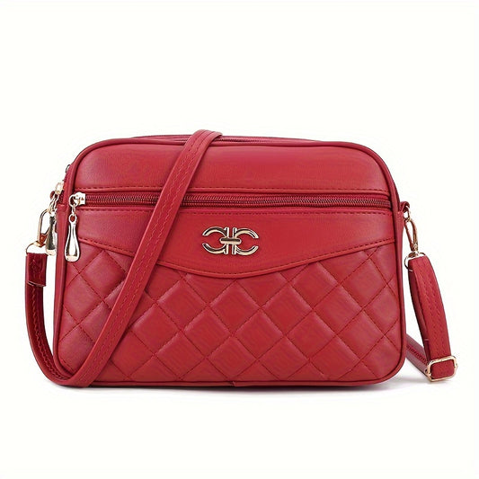 Quilted Crossbody Shoulder Bag Women Adjustable Strap Handbag