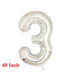 Silver Aluminum Film Large Numbers 0-9 for Party Decoration