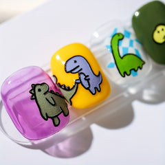 Dinosaur Art Holo Nail Stickers 5D Engraved Decals