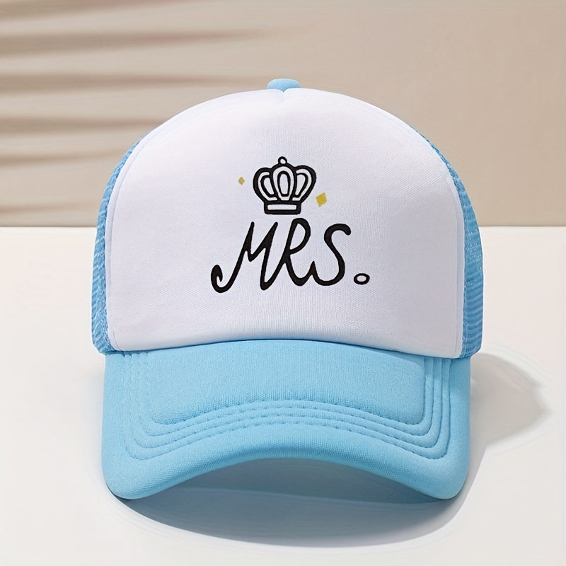MRS Crown Baseball Cap Mesh Trucker Dad Hat Adjustable Sun Hat For Women
