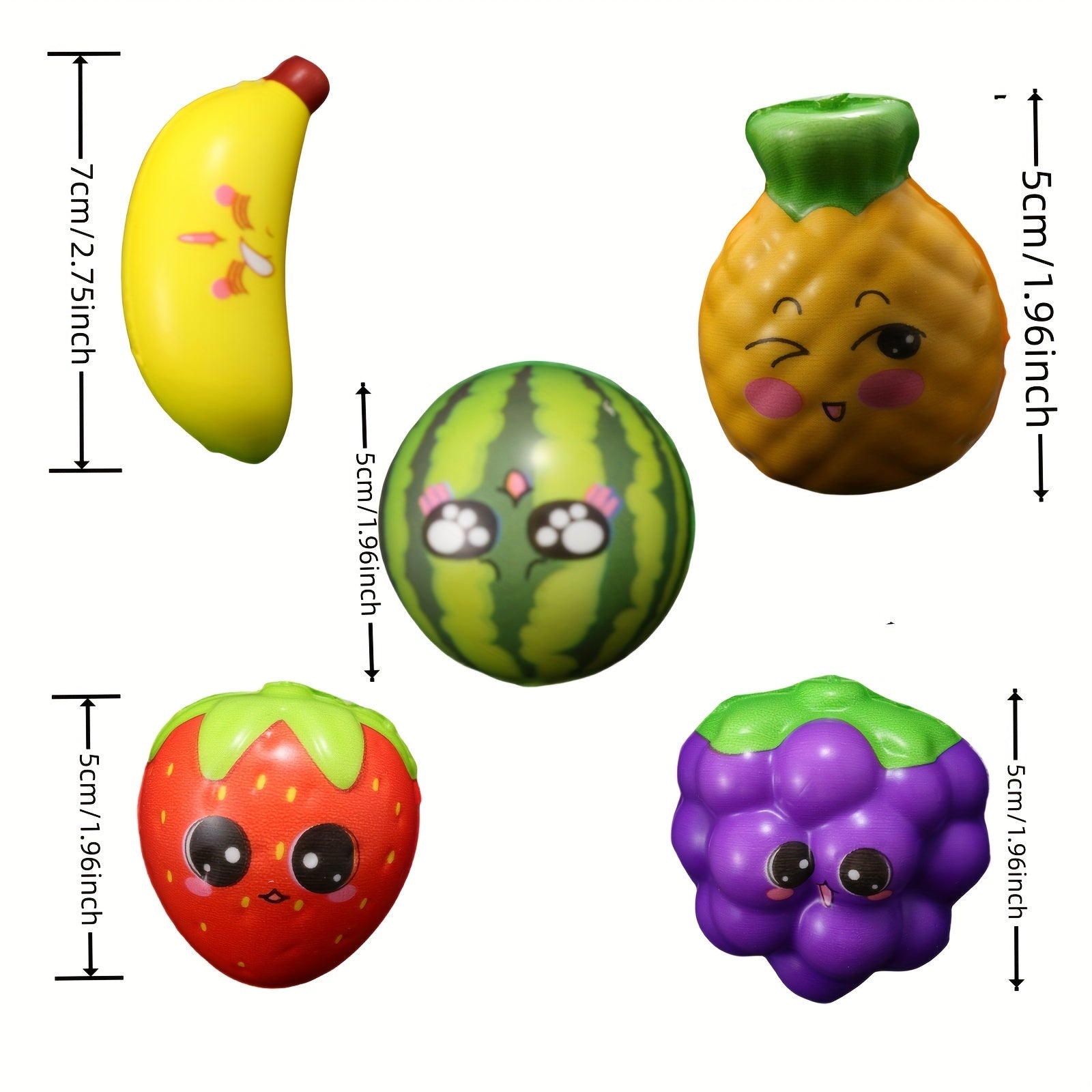 6pcs Mini Squishy Christmas Halloween Toys PU Fruit Grapes Apples Pineapples Ban