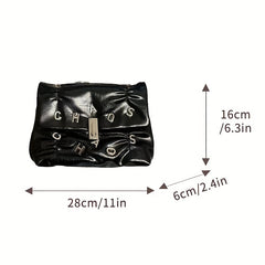 Rhinestone Letter Studded Crossbody Bag