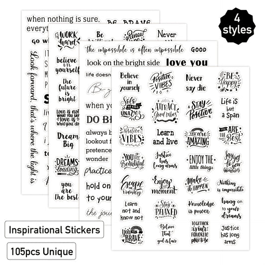 Motivational Quote Sticker Sheet - Transparent Single Sheet