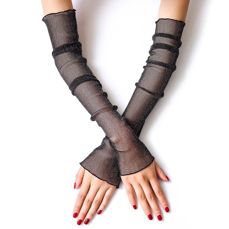 Women's Lace Long Gloves UV Protection Cooling or Warmer Arm Sleeves
