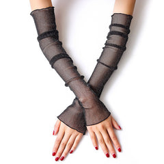 Women's Lace Long Gloves UV Protection Cooling or Warmer Arm Sleeves