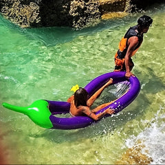 Eggplant Pool Float for Water Parties and Outdoor Rafting