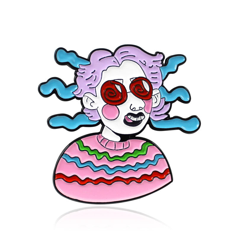 Cartoon Blindfolded Boy Halloween Brooch