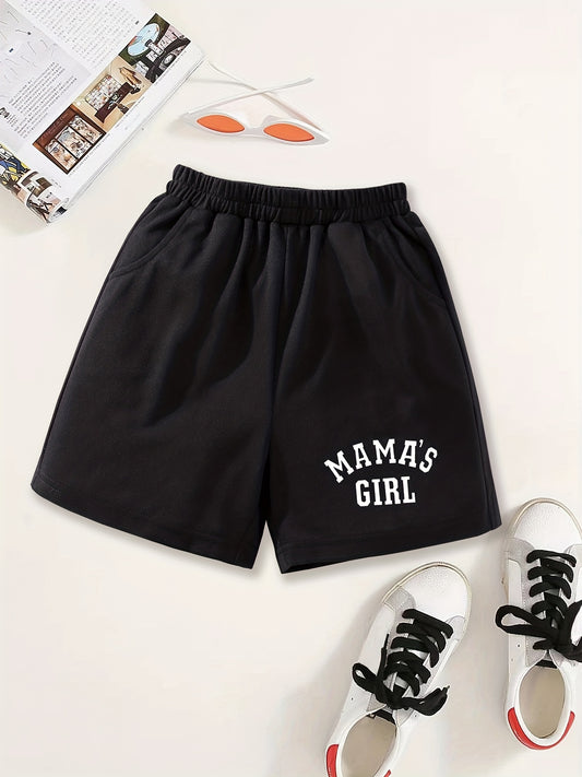 Girls Shorts 'Mama's Girl' Print Casual Sweat Shorts