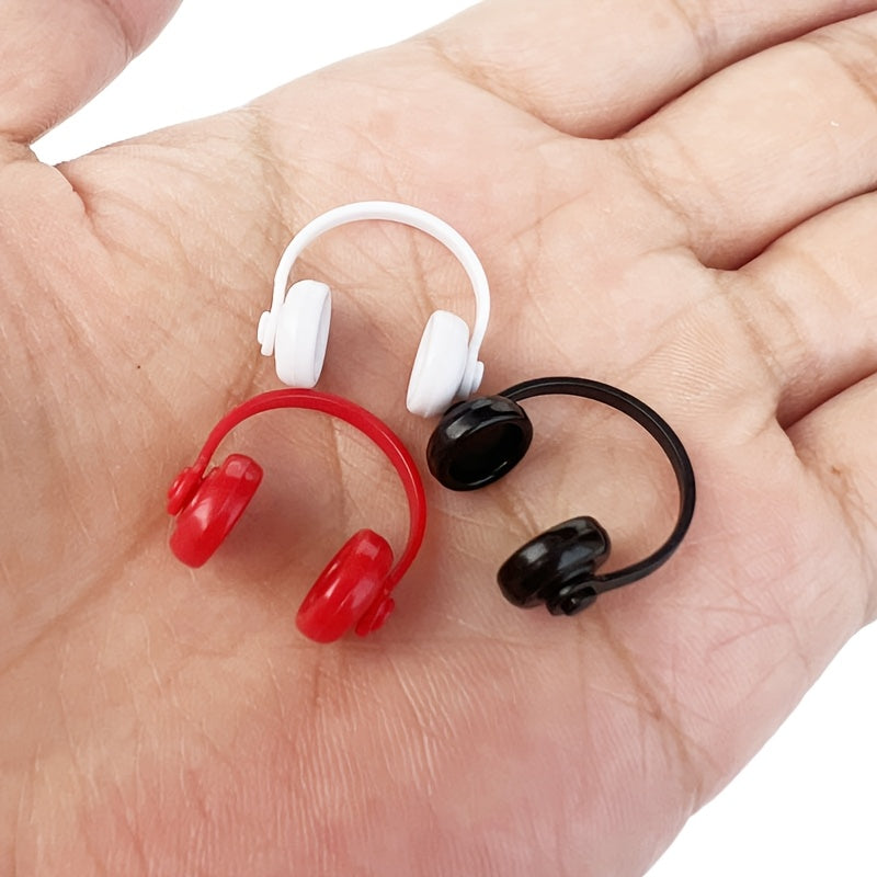 Dollhouse Mini Computer Room Accessories & Red Wireless Earphones
