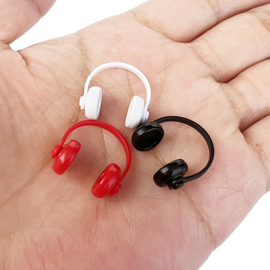 Dollhouse Mini Computer Room Accessories & Red Wireless Earphones
