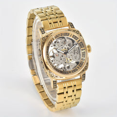 KUERST Youth Steel Strap Hollow Automatic Mechanical Watch