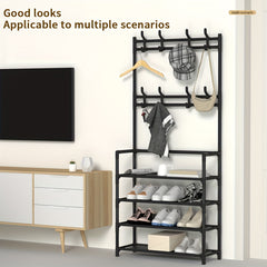 2 In 1 Shoe Coat Rack Assembly Shoe Cap Storage Rack