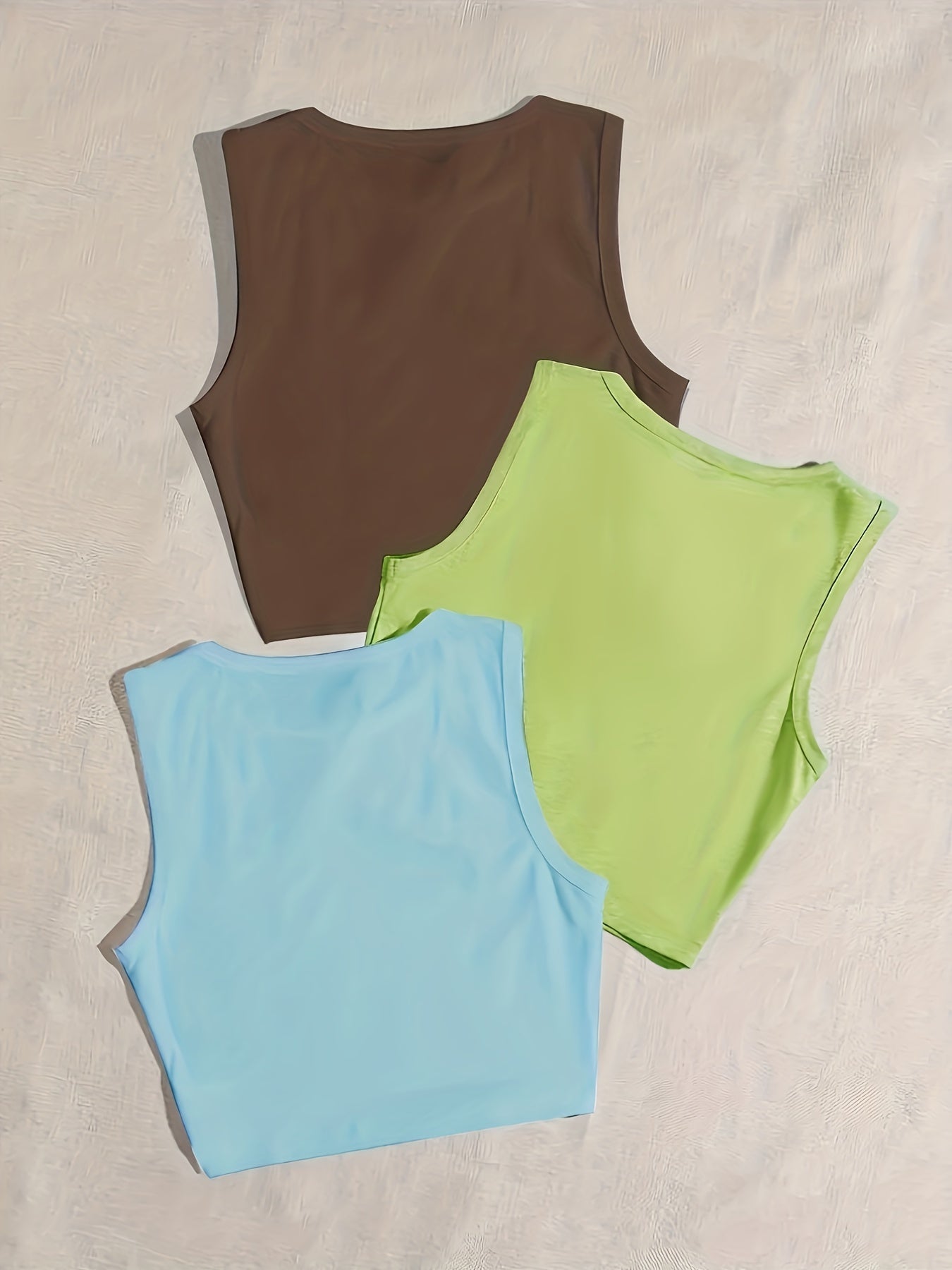 Solid Crew Neck Tank Top 3 Pack Women's Clothing