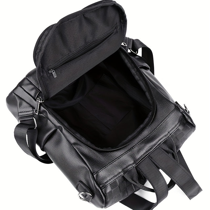 Classic Minimalist Backpack Solid Argyle Pattern Storage Travel Bag