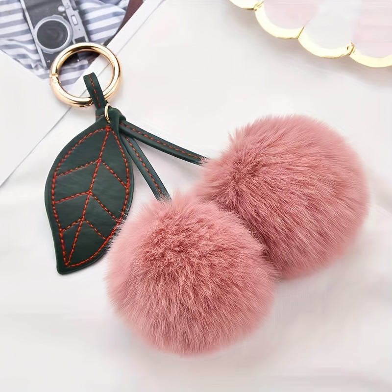 Winter Plush Girl Cherry Fur Bag Chain Diagonal Bucket Bag