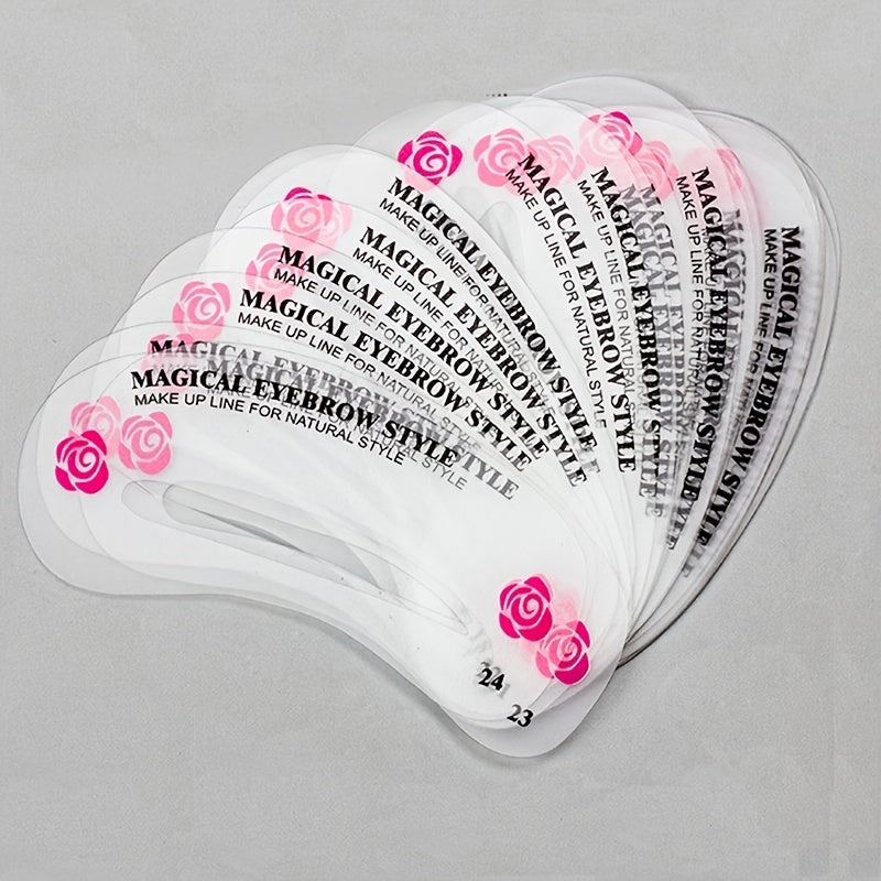 24pc Reusable Eyebrow Stencil Kit for Perfect Female Eyebrows Shape & Enhance
