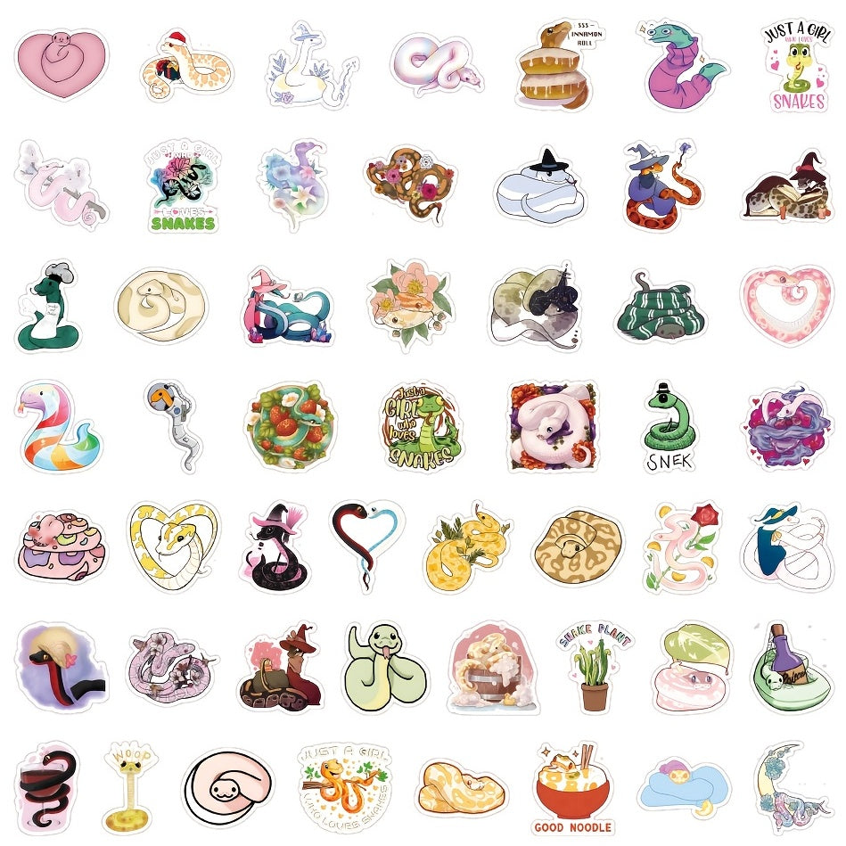 100 Pcs Snake Stickers Waterproof Vinyl Reptile Decals