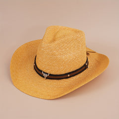 Cowboy Straw Hat Summer Sun Protection Jazz Large Brim Beach Hat
