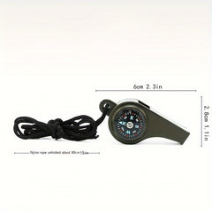 Portable 3-in-1 Survival Whistle for Outdoor Camping