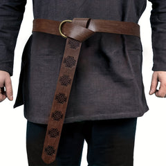 Medieval Celtic Knot Embossed Belt Knight Ring Belt COSPLAY Stage Prop