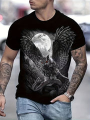 Owl & Snake 3D Print Men's Short Sleeve T-shirt Graphic Tee