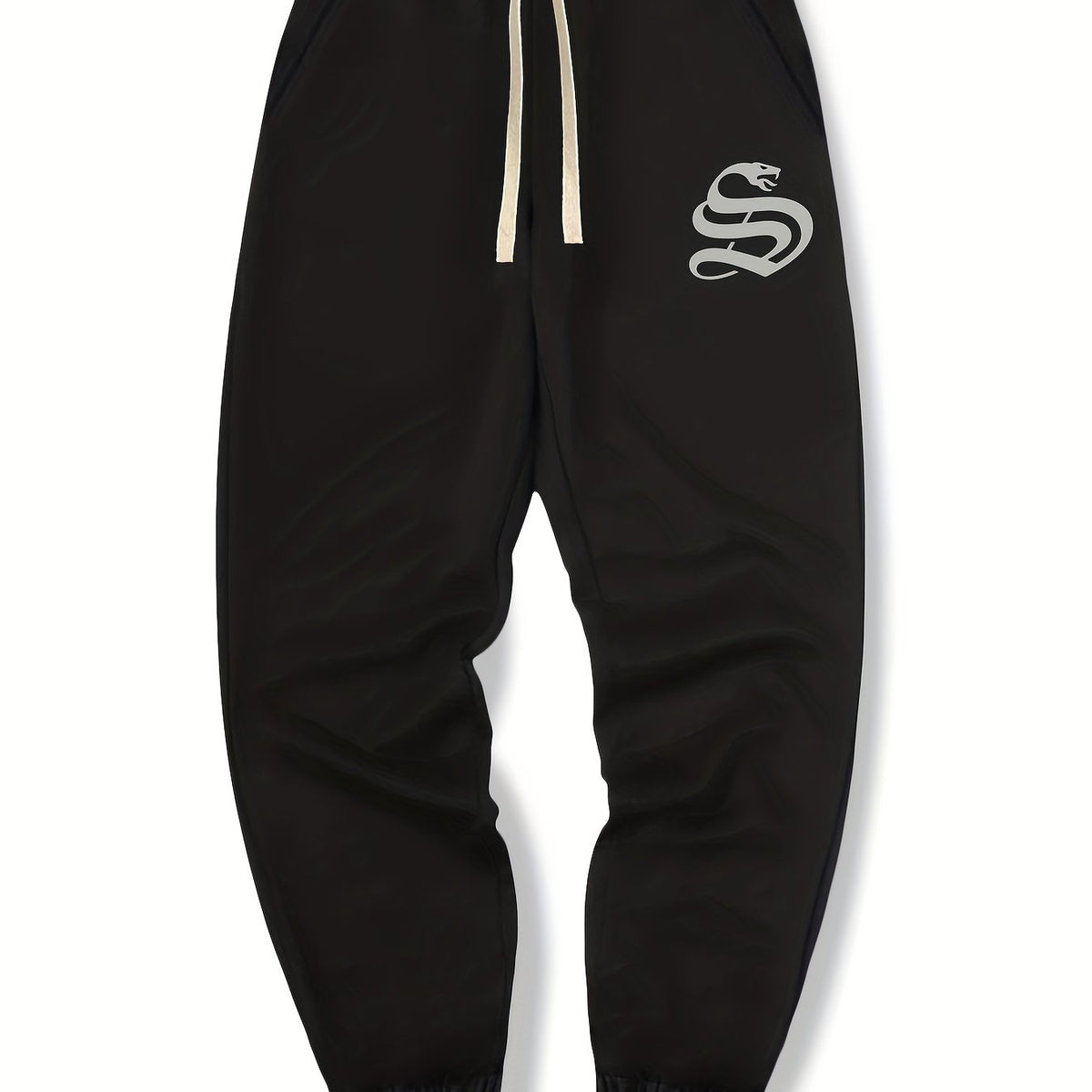Snake Print Drawstring Sweatpants Loose Fit Pants Men's