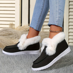 Plush Thermal High Top Slip On Ankle Boots