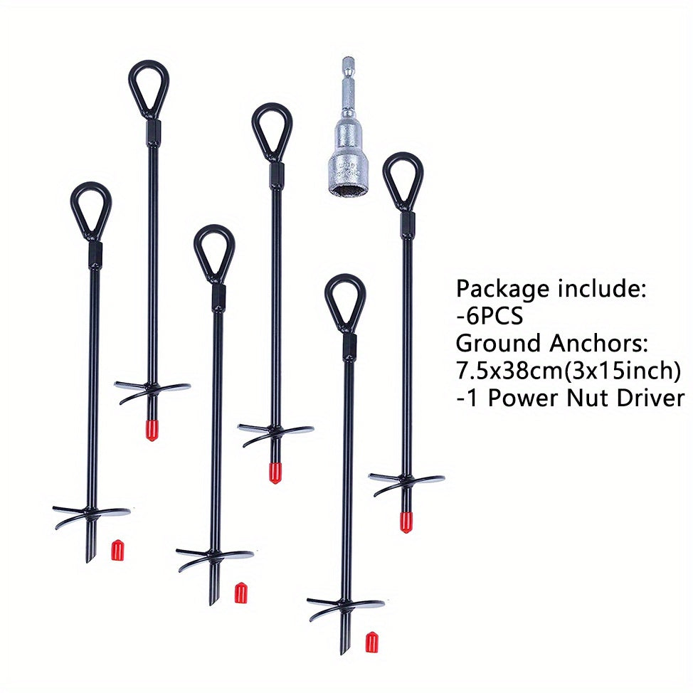 Heavy Duty Metal Auger Ground Anchor Stakes for Tents