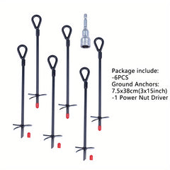 Heavy Duty Metal Auger Ground Anchor Stakes for Tents