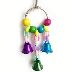 Colorful Beads Bell String Toy for Parrots Interactive Chain Toy