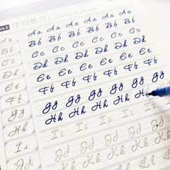 English Calligraphy Practice Set with Red Ink Book and Pen Rod