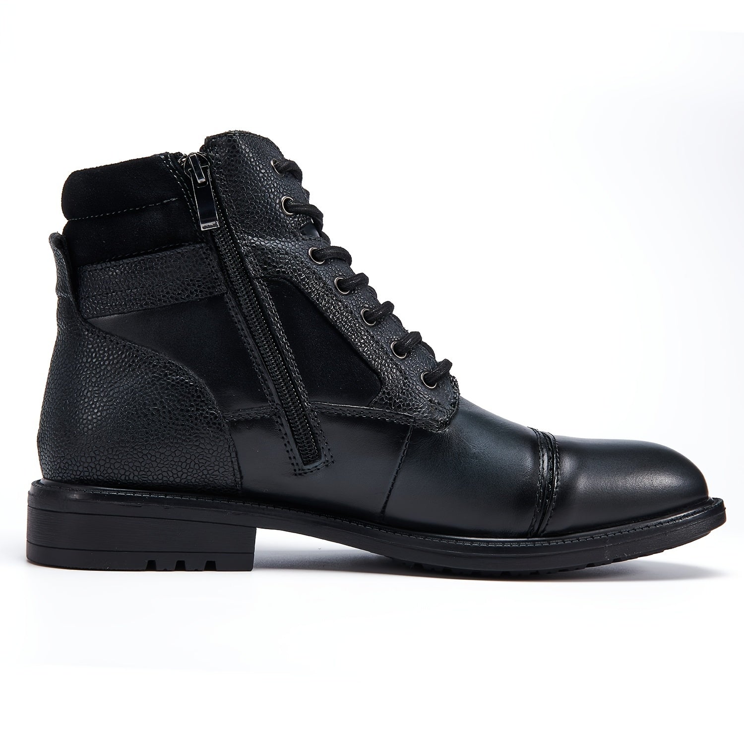 Men's High Top Zipper Boots Pointed Toe Formal Shoes