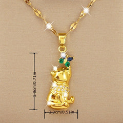 Girl's Copper Sloth Butterfly Pendant Necklace Charm