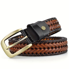 Symmetrical Buckle Braided Men's Belt Classic Casual Business