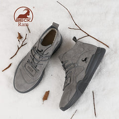 Men's Leather High Top Winter Casual Shoes