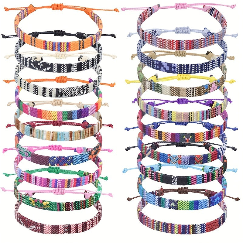 Colorful Wax Thread Braided Anklet Mexican Friendship Rope Bracelet