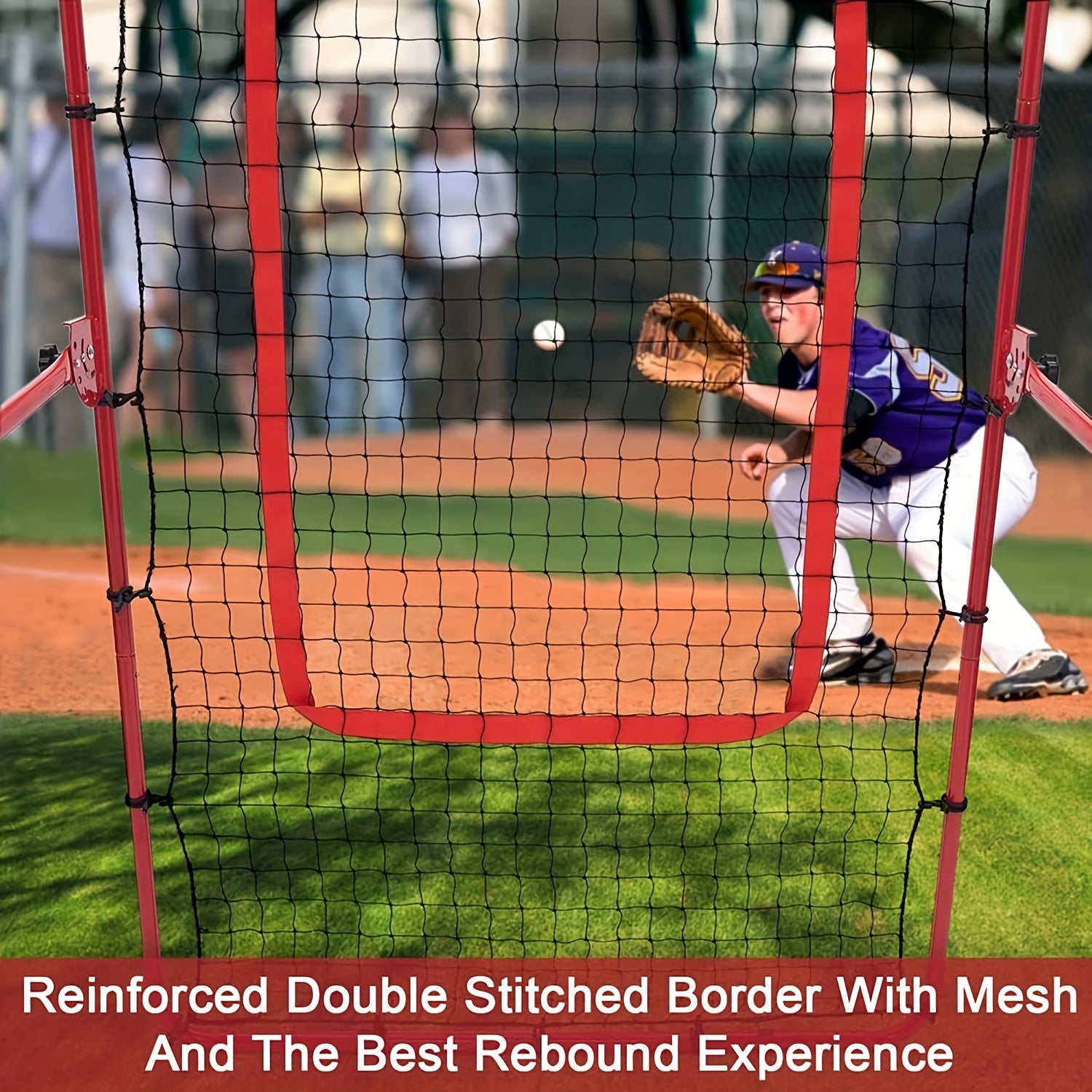 Adjustable Bounce Back Net for Baseball Softball Lacrosse Practice