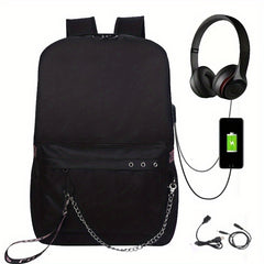 Large Capacity Travel Backpack Canvas Laptop Daypack Charging Port