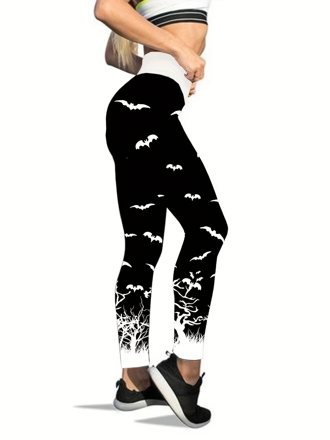 Halloween Print Skinny Leggings High Waist Stretchy Leggings