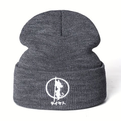 Embroidery Anime Cartoon Beanie Hat Knitted Warm Winter Hats