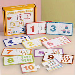 Colorful Wooden Number Matching Puzzle Board for Kids