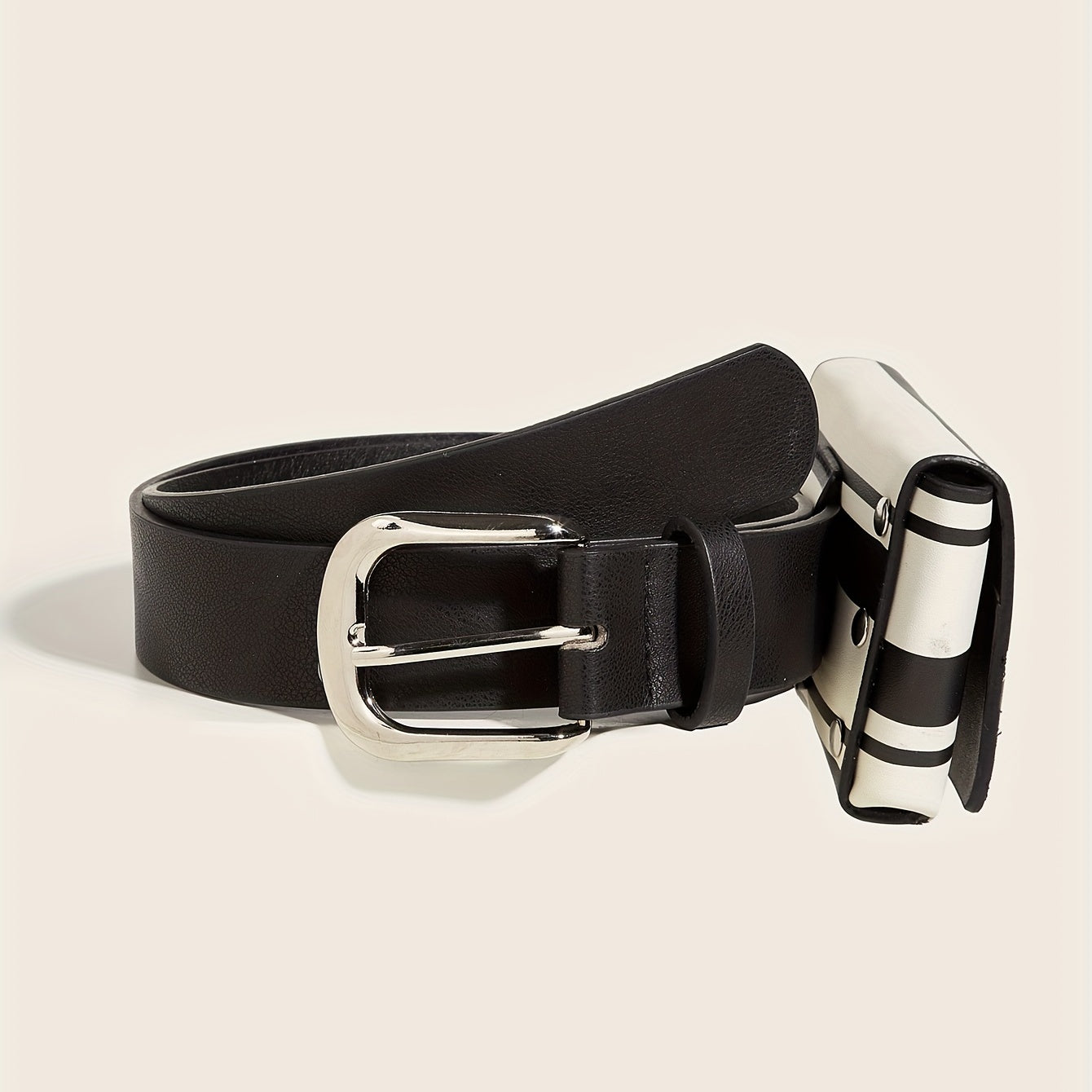 Hip Hop Striped Purse Belt PU Leather Crossbody Mini Bag Belt