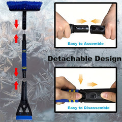 Extendable Snow Brush Ice Scraper Car Windshield Foam Grip 360 Pivoting Head
